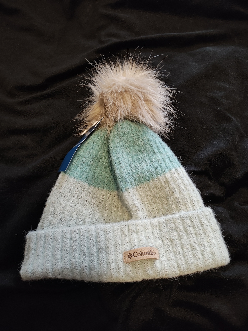 Columbia Two-Tone Green Pom Beanie